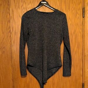 Who What Wear Shimmering Black Top